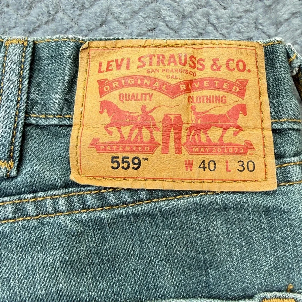 Levi's 559 Relaxed Straight Jeans Mens 40x29 Blue Denim‎ Pants Workwear Casual